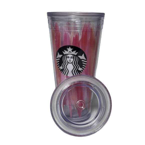 Collectible Starbucks 2017 Pink Brushstroke 20oz Cold Cup Lt Scratches, NO STRAW - Picture 3 of 5